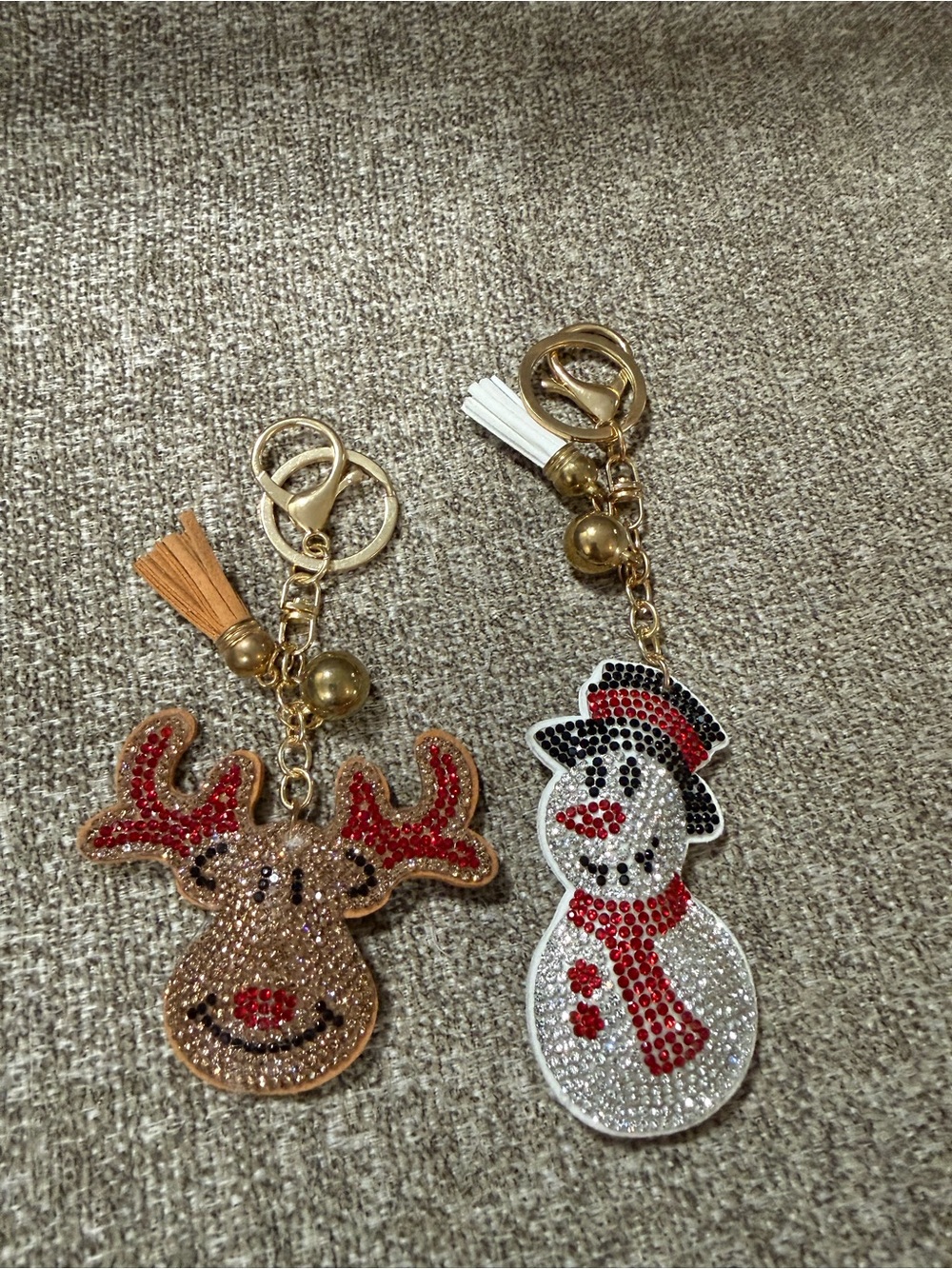 Rhinestone Holiday Keychain Set